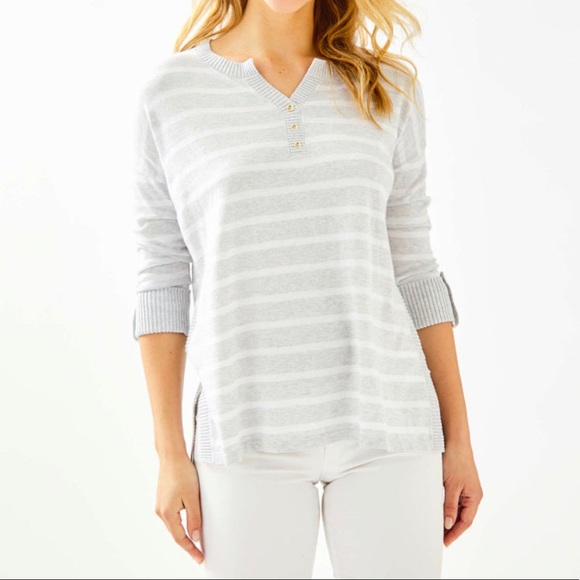Lilly Pulitzer Tops - Lilly Pulitzer Sz M Striped Coolmax Pullover EUC